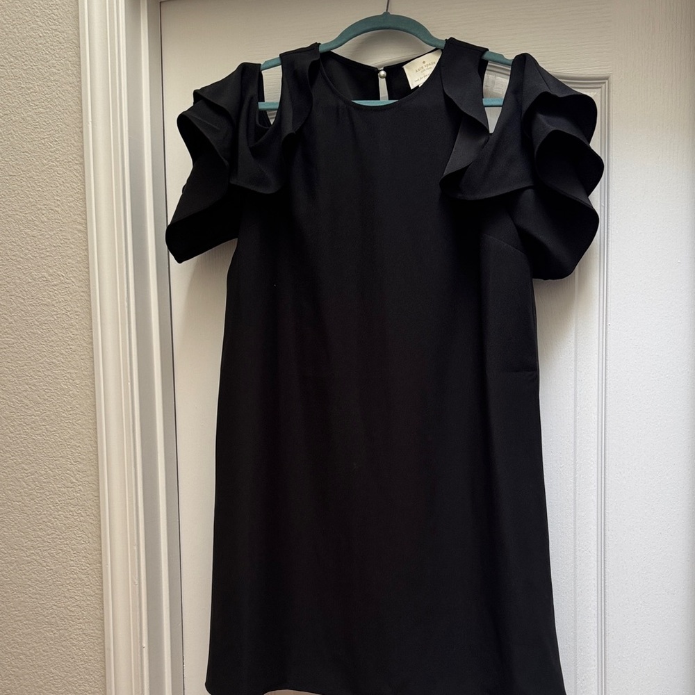 Kate Spade Black Mini Dress with Ruffled Sleeves
